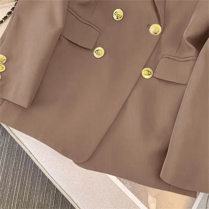 Office Lady Slim Blazer for Women, Long Sleeve Coats, Black Jackets, Casual Outerwear, Fall, Winter Fashion, 2023