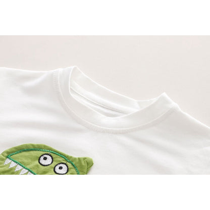 Baby Boys Clothes Sets Korean Baby Summer Dinosaur Print T-shirts + Shorts Suits Outfits Children Boys Cartoon Clothing Sets
