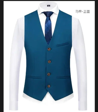 Royal Blue Vest Waistcoat Men's Brand New Slim-Fit V Neck Dress Vests Mens Formal Business Wedding Tuxedo Chaleco Hombre 6xl