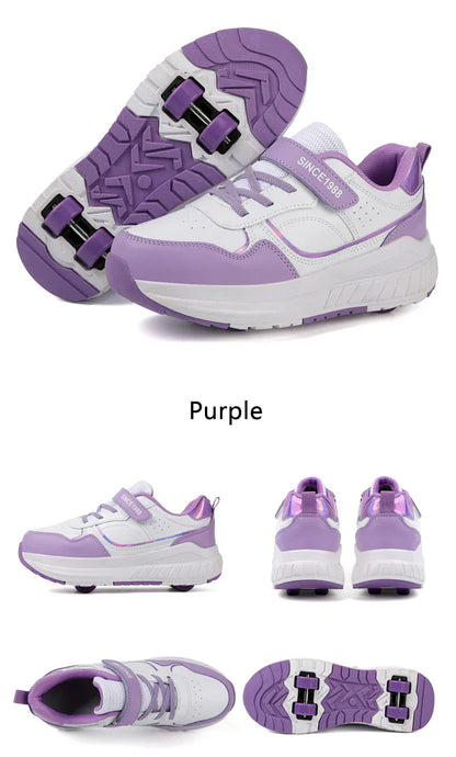 Roller Skate Shoes Kids Autumn 2024 Children Fashion Casual Sports Toy Birthday Gift Games Boys 4 Wheels Sneakers Girls