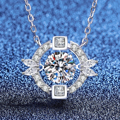 1CT Moissanite Pendant Necklace for Women  Certified 925 Sterling Silver Lab Diamond Neck Chain Party Jewelry Gifts
