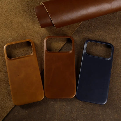 Vintage Oil Wax Full Covered Genuine Leather Case For Iphone 17 Pro Max 16 15 14 13 12 11 for Magsafe Magnetic Phone Cover Cases