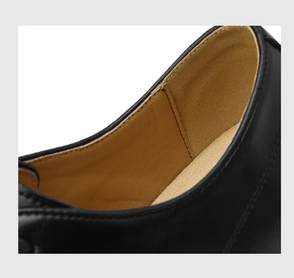 Men's Big Size 39-48 Black Leather Cap-Toe Oxford Shoes New Formal Business Dress Shoes Male Spring Autumn Wedding Shoe for Man