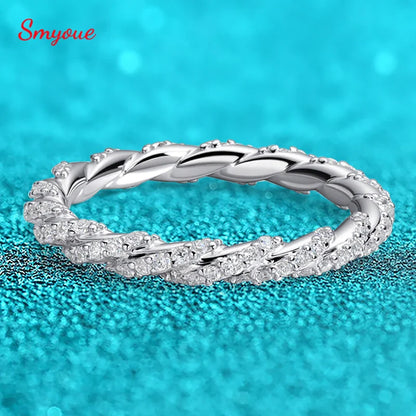 1mm All Real Moissanite Rings for Women Certified Full Diamond Bridal Jewelry 100% S925 Sterling Silver Wedding Bands GRA