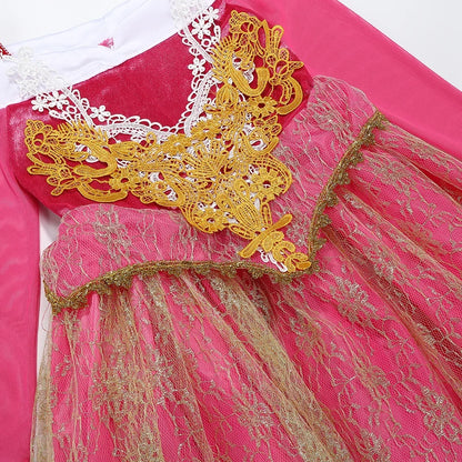 Girls Princess Costume Aurora Vestidos Cosplay Dress Girls Halloween Carnival Birthday Outfit Party Ball Gown