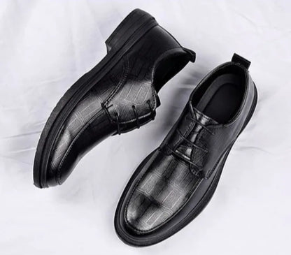 2024 New Men's Height Increasing Soft Leather Breathable Casual Business Elevator Shoes