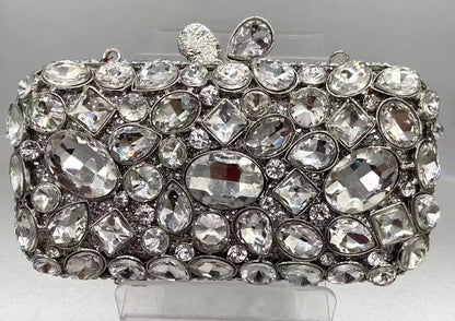 Natural Rhinestone Handmade Clutch Women Wedding Party Cocktail Evening Bag Colorful Diamond Handbag Fashion Yellow Purse