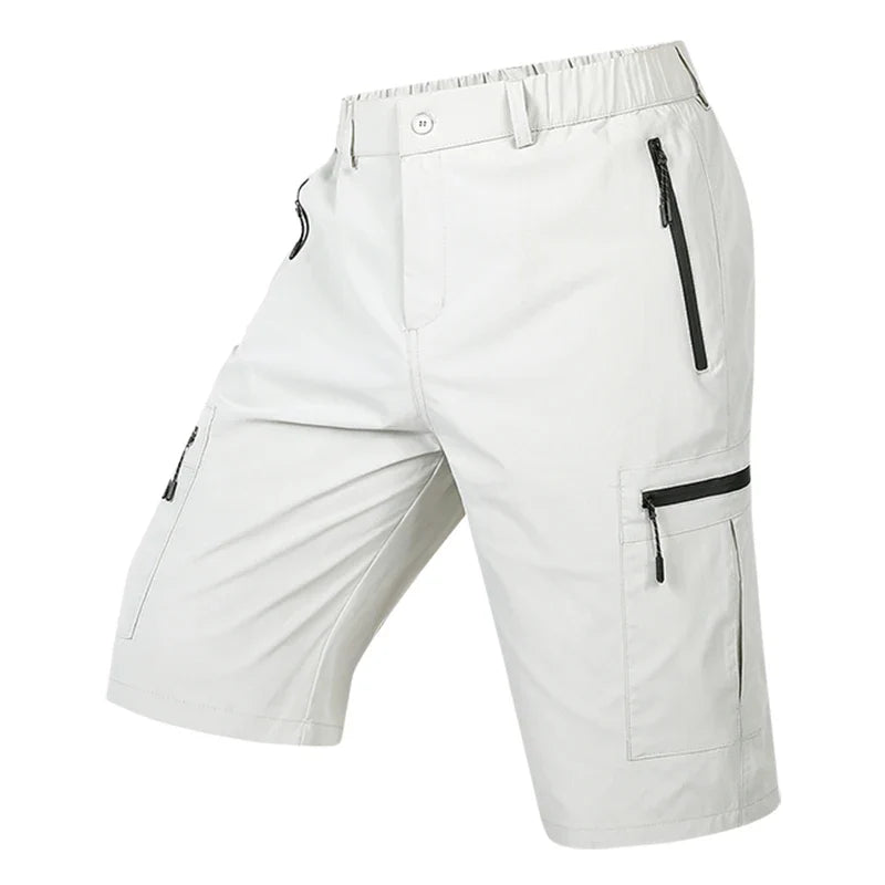 Summer Quick Dry Cargo Shorts Mens Lightweight Work Cargo Shorts Multi Pockets Waterproof Outdoor Hiking Fishing Shorts Male