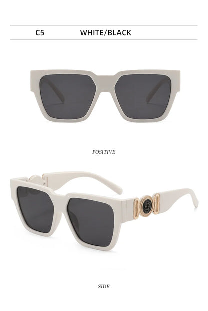INS 2026 New Fashion Sunglasses Women Wide-leg Sun Glasses Men Trendy Brand Square Oversized Anti Blue Light Flat Mirror UV400
