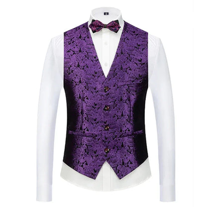 26 Colors Men's Suit Vest Single-breasted V-neck Vests Jacket Men Wedding Party Waistcoat Red Blue Green White Pink