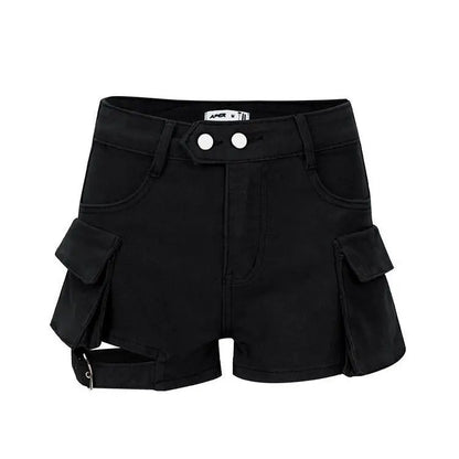 High Waisted Cargo Shorts Khaki Chic Pockets Jeans Shorts Sexy Girl Summer Clothes for Women Denim Shorts Harajuku