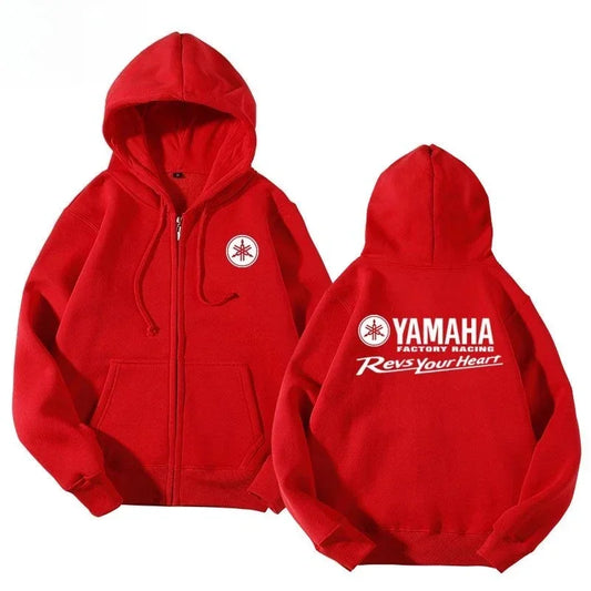 Motorcycle Racing Printed Autumn New Zipper Shirt Men's and Women's Universal Full Zipper Warm Hoodie Sportswear