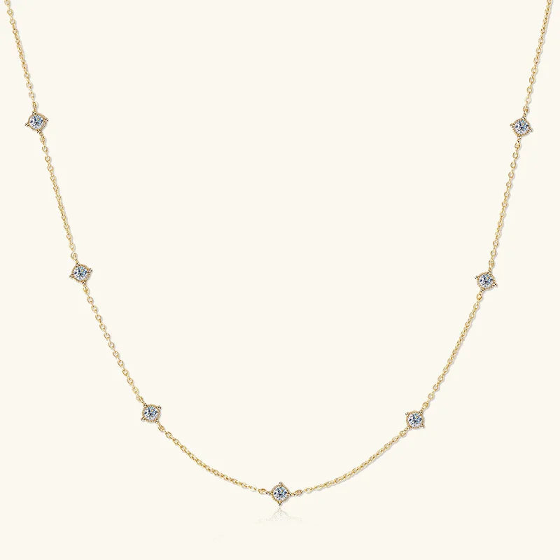 Collar Plata 925 Sterling Silver Choker Necklace For Women Round Cut 3mm Moissanite Necklaces Clavicle Chain Jewellry Gift
