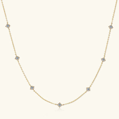 Collar Plata 925 Sterling Silver Choker Necklace For Women Round Cut 3mm Moissanite Necklaces Clavicle Chain Jewellry Gift