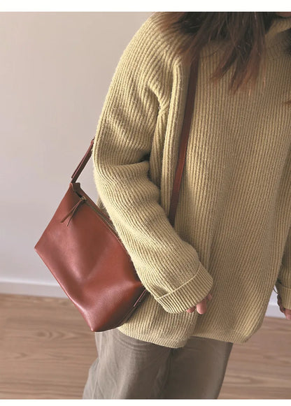 2026 New Genuine Leather Versatile Women's Small Bag Soft Cowhide Lightweight Shoulder Crossbody Bags