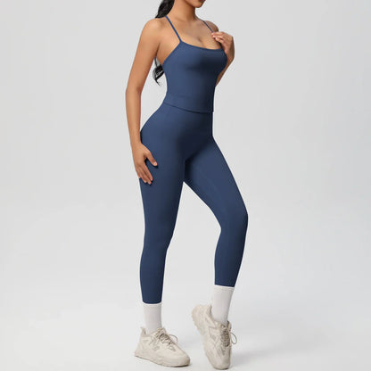 2PCS Yoga Set Nude Feeling Workout Sets Women Tracksuit Gym Push Up Fitness Running Workout Sportwear Sport Bra Leggings Suit
