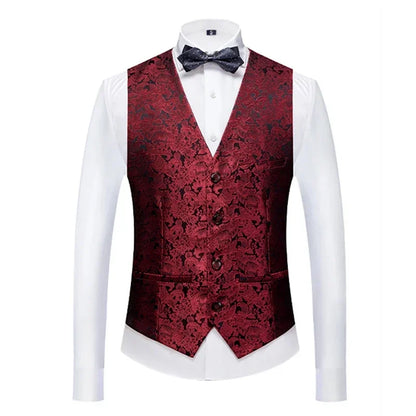 26 Colors Men's Suit Vest Single-breasted V-neck Vests Jacket Men Wedding Party Waistcoat Red Blue Green White Pink