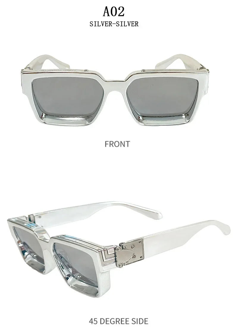 Millionaire Square Sunglasses For Men Retro Sunscreen Sunglasses Women Trendy And Fashionable Vintage Fashion Glasses Zonnebril