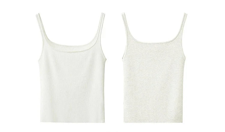Women's Tank 2026 Summer New Solid Color Slim Fit Short Cami Square U-Neck Crop Sleeveless Layering Vest For Women 12622083
