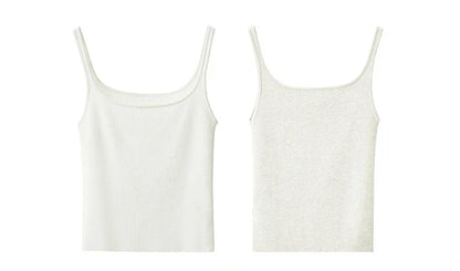 Women's Tank 2026 Summer New Solid Color Slim Fit Short Cami Square U-Neck Crop Sleeveless Layering Vest For Women 12622083