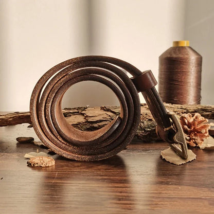 4.1CM Men High Quality Genuine Leather Belt Luxury Designer Brass Pin Buckle Belts Pure Cowskin Vintage Strap Male Jeans for Man
