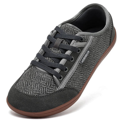 Barefoot Shoes Mens Womens | Zero Drop | Wide Toe | Minimalist Cowhide Leather Lace Up Fashion Sneakers