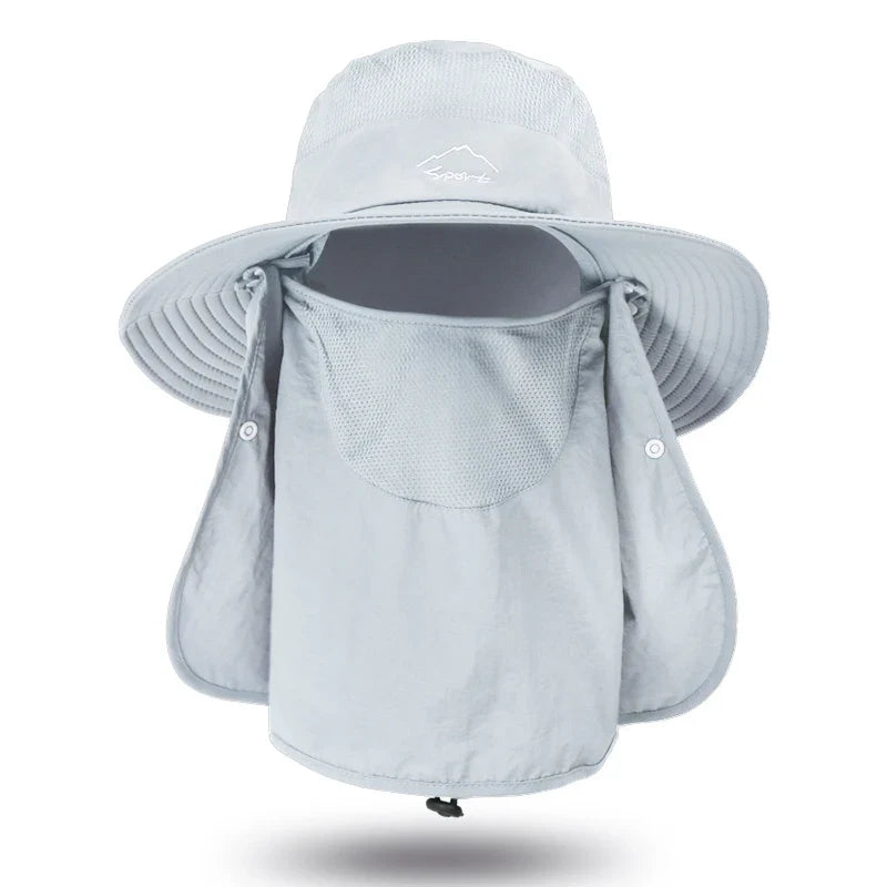 Fisherman's hat, male sun hat, summer outdoor quick drying sun hat, fishing breathable sun hat, female face mask hat