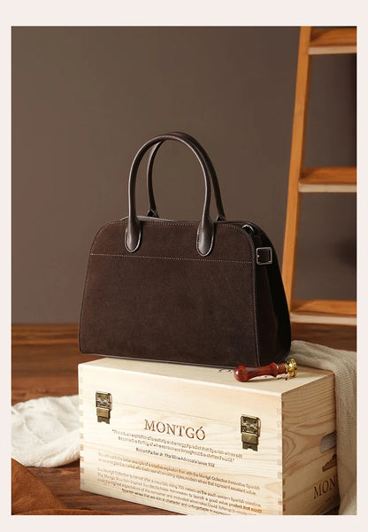 2026 Fall Winter Suede Leather Spacious Crossbody Tote Bag Simple Commuting Handheld Single Shoulder Bag Premium Women's Handbag