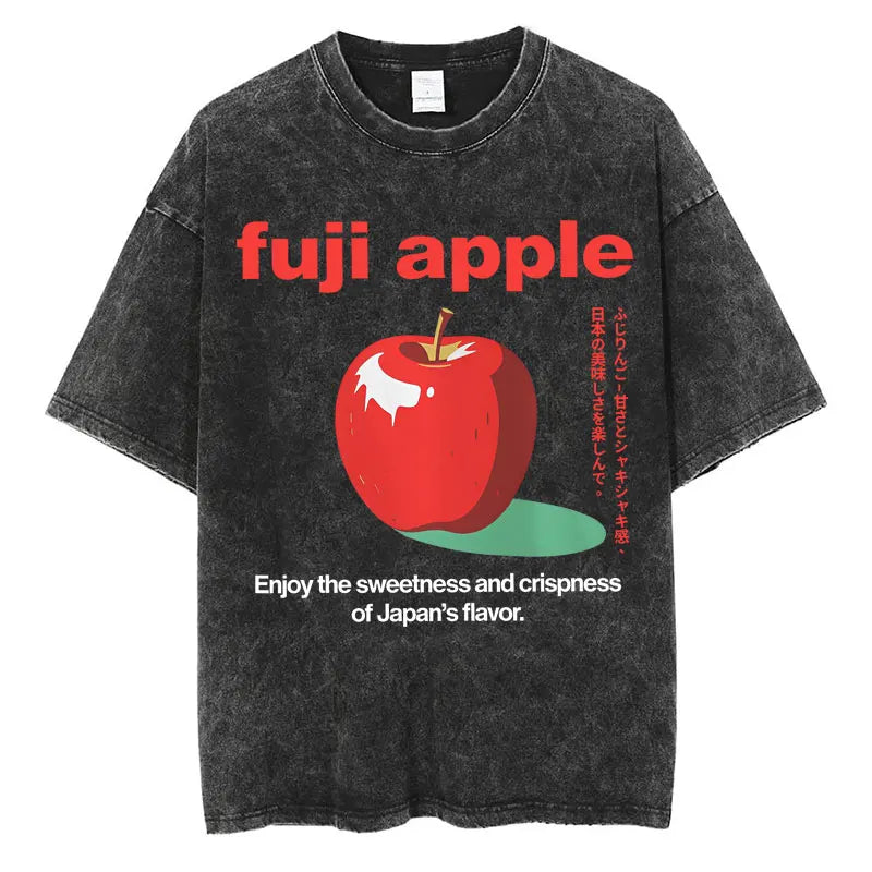 Japanese Tokyo Tokyo Culture Print Washed T Shirt Funny Fashion Vintage Men Women T-shirts Cotton Casual Loose Tees Streetwear
