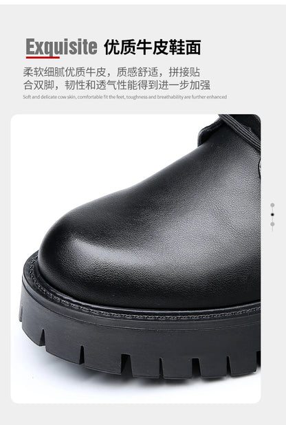 Fashion White Boots For Men New British Style Platform Motorcycle Boots Good Quality Casual Men’s High Top Leather Shoes Punk
