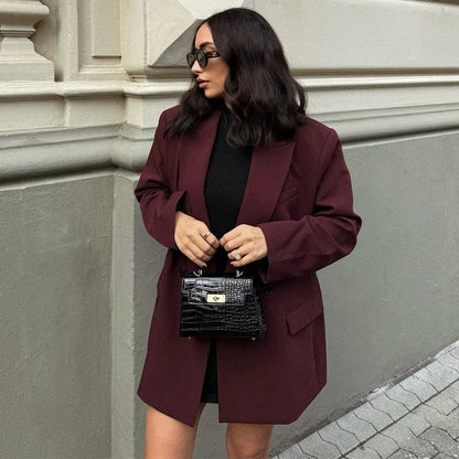 2025 Straight Long Blazers for Women Winter Outerwears Women's Blazer Jackets Streetwear Coat Long Sleeve Blazer Woman