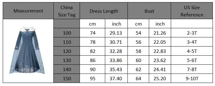 Elsa Anna Snow Queen Princess Dress for Girls Birthday Halloween Christmas Carnival Cosplay Outfit Kids 2-8Y Vestido