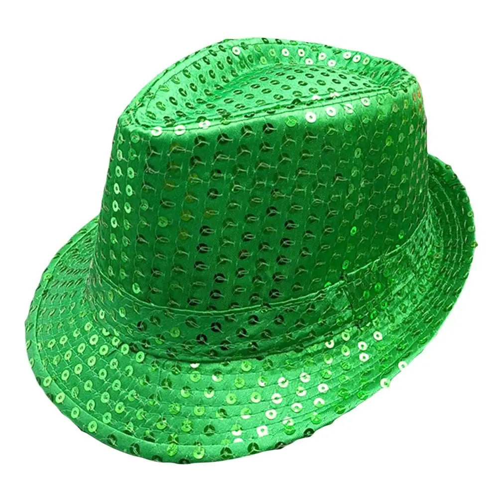 Durable Sequins Jazz Hat Masquerade Shiny Panama Cap Stage Cosplay Dance Performance Hat Holiday