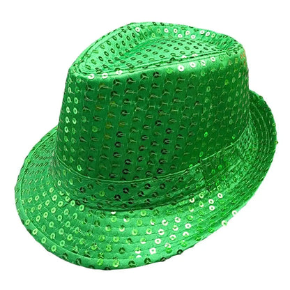 Durable Sequins Jazz Hat Masquerade Shiny Panama Cap Stage Cosplay Dance Performance Hat Holiday