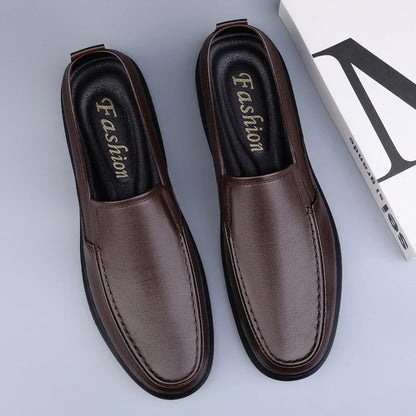 Genuine Leather Men Loafers Handmade Mens Casual Shoes Business Dress Flats Breathable Moccasins Luxury Brand Man Driving Shoes