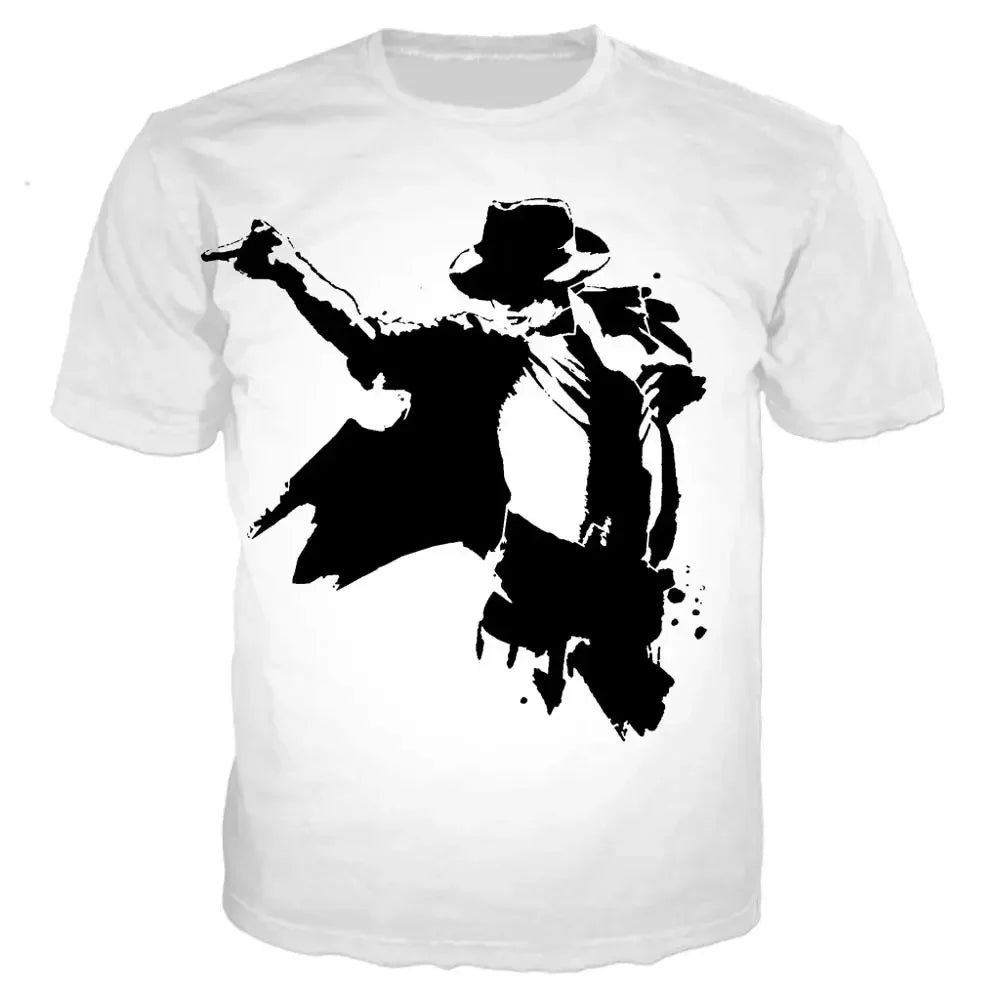 Michael Jackson Printed 3D T-shirt Unisex Summer Casual Streetwear Hip Hop Short Sleeve Fashion Harajuku Oversized Tops