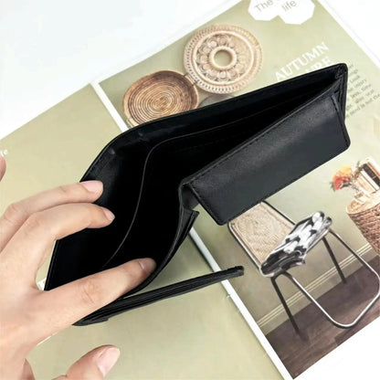 Minimalist Men Wallet with Zipper Coin Pocket RFID Credit Card Holder Tri-fold Multi-card Slot Document Holder Protective Cover