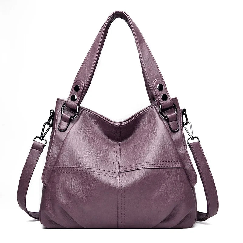 2024 Trend Large Capacity Genuine Tote Shoulder Bags Fashion Top-Handle Bag High Quality Leather Sac Casual Design Handbag Purse