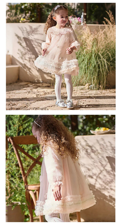 Children Princess Mesh Dress Girls Clothes Autumn Spring Long Sleeve Kids Elegant Dress Sweet Outdoor Party DB1261889