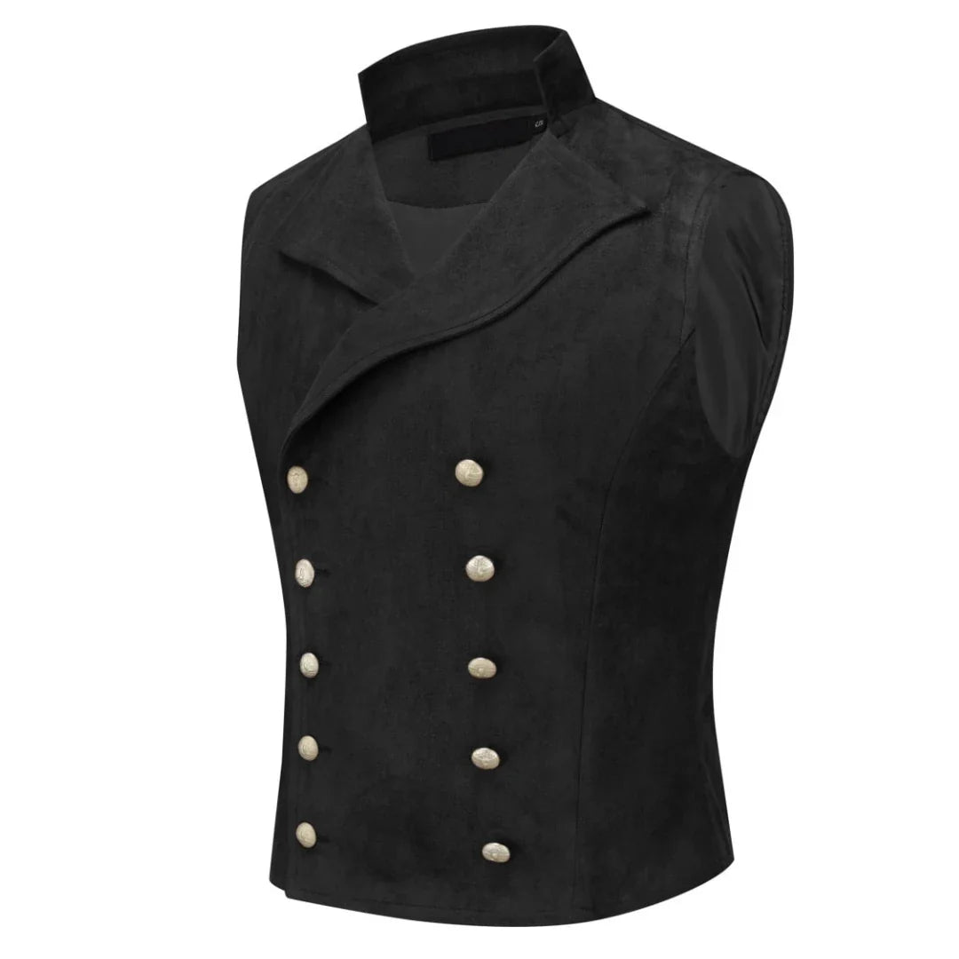 Men Vest Black Velvet Height Lapel Double Button Waistcoat For Wedding Banquet Business Office Casual Daily Work Men Suit Vest