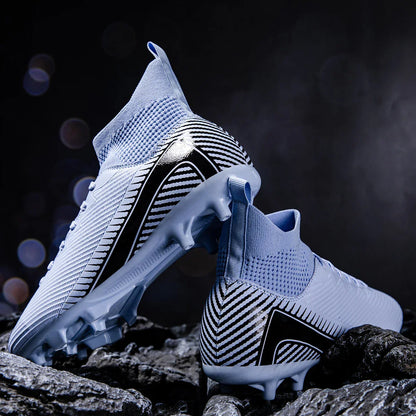 AG/FG Football Boots Unisex Kids Youth PU+Fabric Upper TPU Sole Anti-Slip Durable Outdoor Sports Pitch Training Shoes
