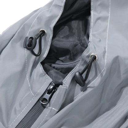 Men's Night Reflective Jacket Fashion Cross Printed Windproof Hooded Coats Streetwear Outdoor Cycling Jogger Safety Outerwear