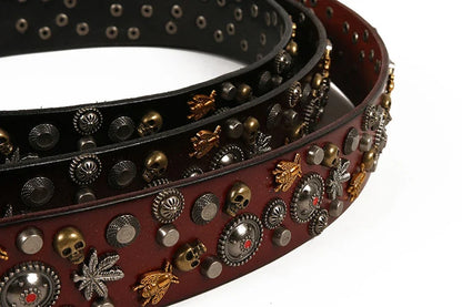 3.8CM Male Top Layer Luxury Designers Cowskin Genuine Leather Belts Men Alloy Pin Buckle Rivets Belt Casual Belt for Jeans