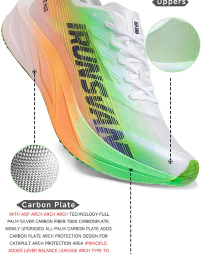 Carbon plate men marathon running shoes professional stable support shock absorption ultra light rebound sports shoes