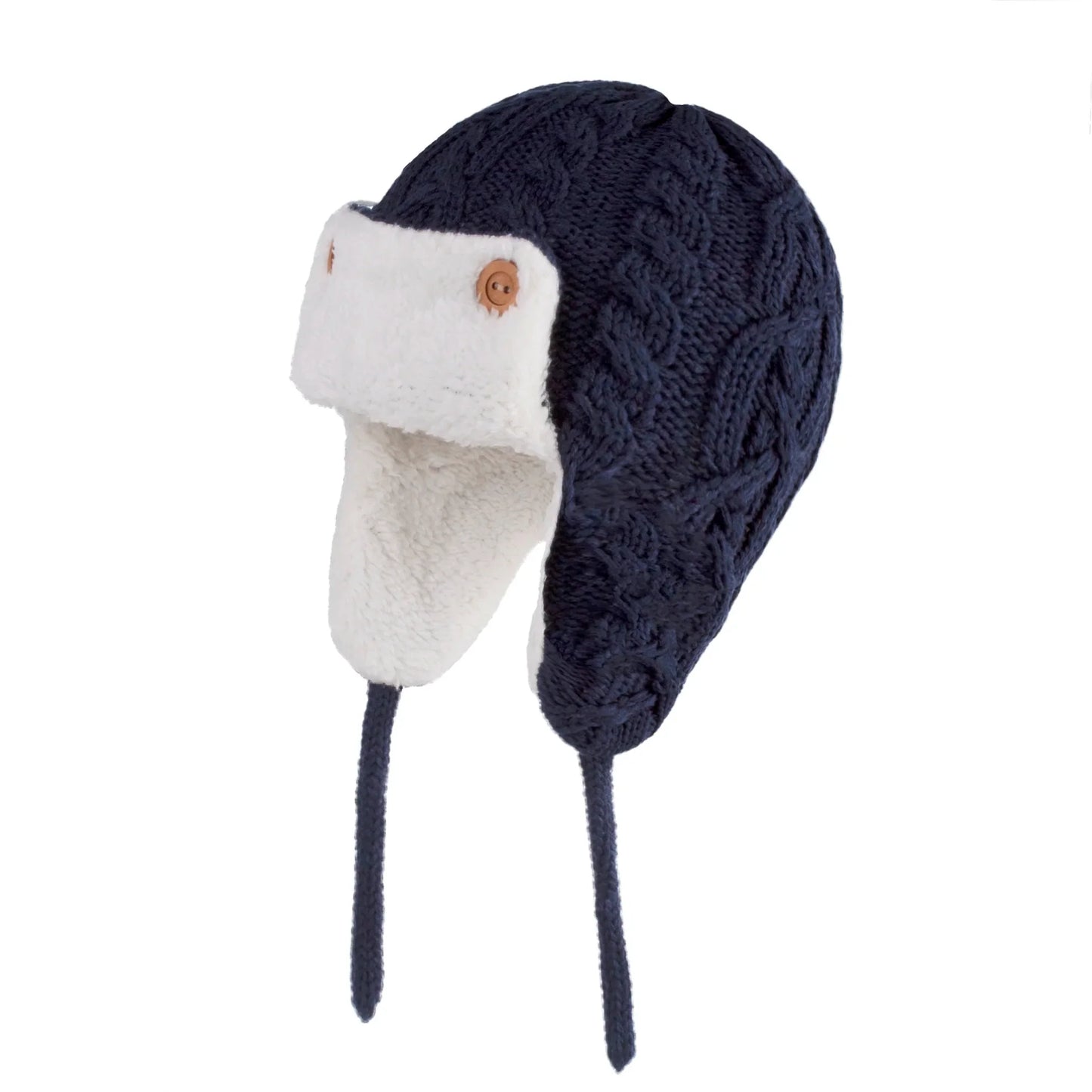 Toddler Kids Baby Winter Knitted Bomber Hat Fleece Lined Warm Cute Beanie for Boys Girls