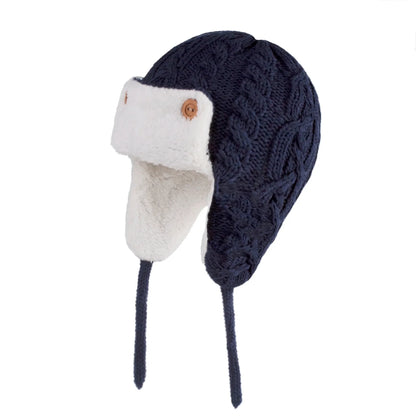 Toddler Kids Baby Winter Knitted Bomber Hat Fleece Lined Warm Cute Beanie for Boys Girls