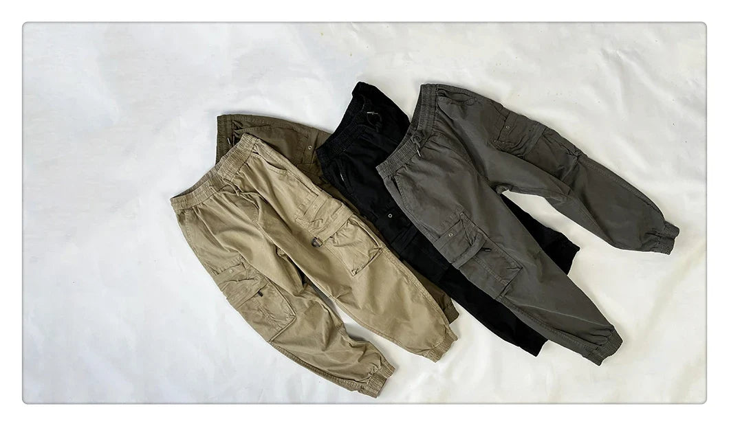 American Vintage Functional Cargo Pants Men Clothing High Quality Khaki Casual Jogging Pants Harajuku Tactical Joggers Trousers