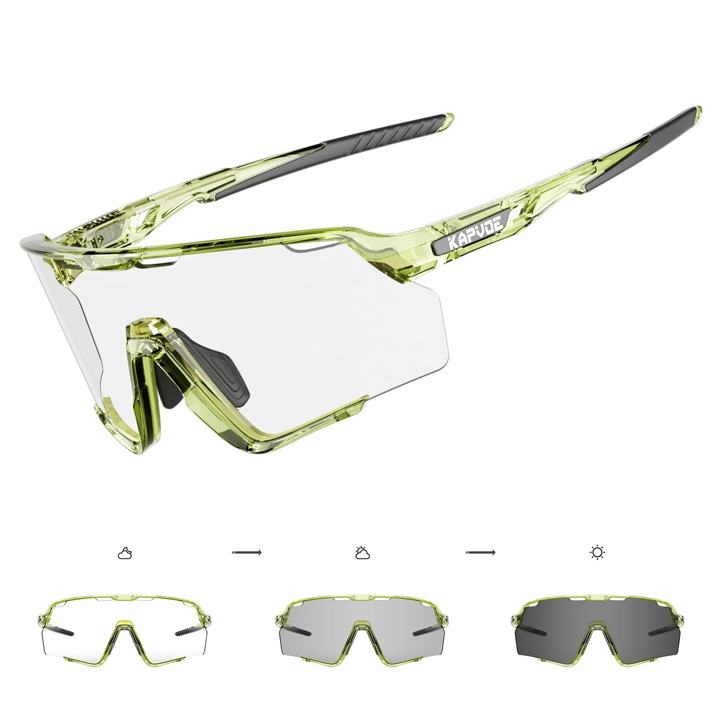 Photochromic Cycling Glasses Silver Lens Sunglasses Multi Color Men Women Bike Outdoor Eyewear Riding Driving Running