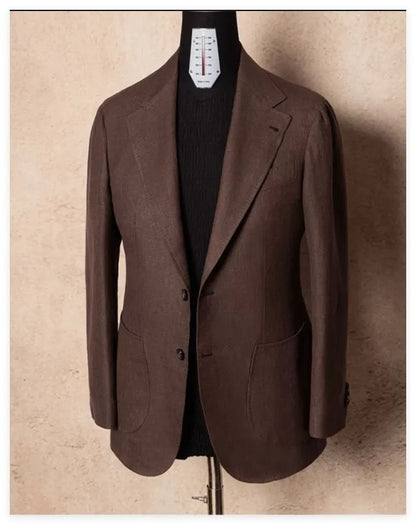 Summer Thin Retro Men's Breathable Linen Small Suit Italian Retro Slim Casual Blazer Trendy