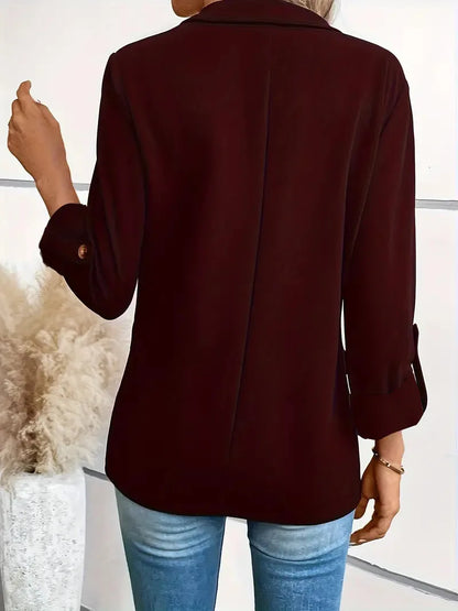 New Women's Blazers Long-sleeved Cardigan Single Button Simple Office Suit Top Commuting Fashion Versatile Basic Coats